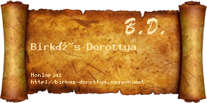 Birkás Dorottya névjegykártya